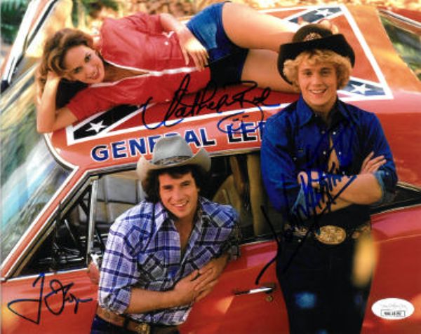 CTBL-033082 8 x 10 in. Dukes of Hazzard Signed 3 Sig - JSA Witnessed Tom Wopat Luke & John Schneider Bo, Catherine Bach Daisy Autographed Photo -  RDB Holdings & Consulting, CTBL_033082