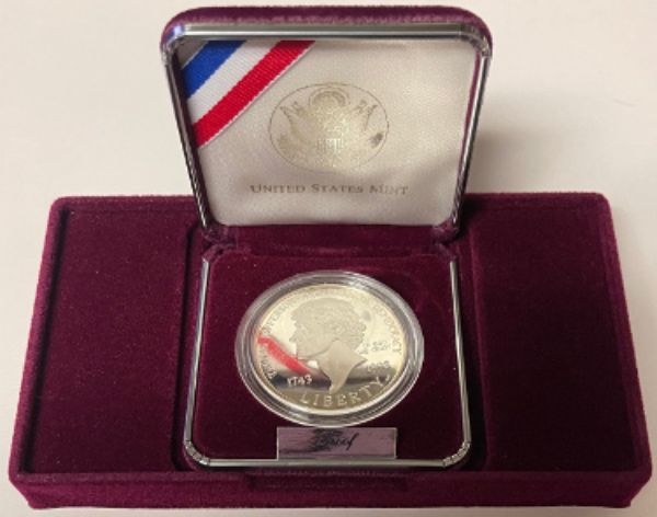Picture of RDB Holdings & Consulting CTBL-033164 1993 S Thomas Jefferson 250th Anniversary Proof Silver Dollar Coin with Box