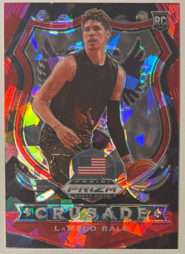 CTBL-033192 LaMelo Ball 2020-2021 Panini Prizm Draft Picks Crusade Red Ice Rookie RC No. 83 Basketball Card