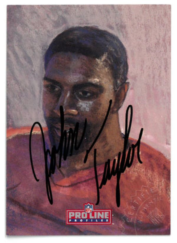 CTBL-033860 John Taylor Signed 1992 NFL Proline Certified Seal Auto No.5 San Francisco 49ers Football On Card