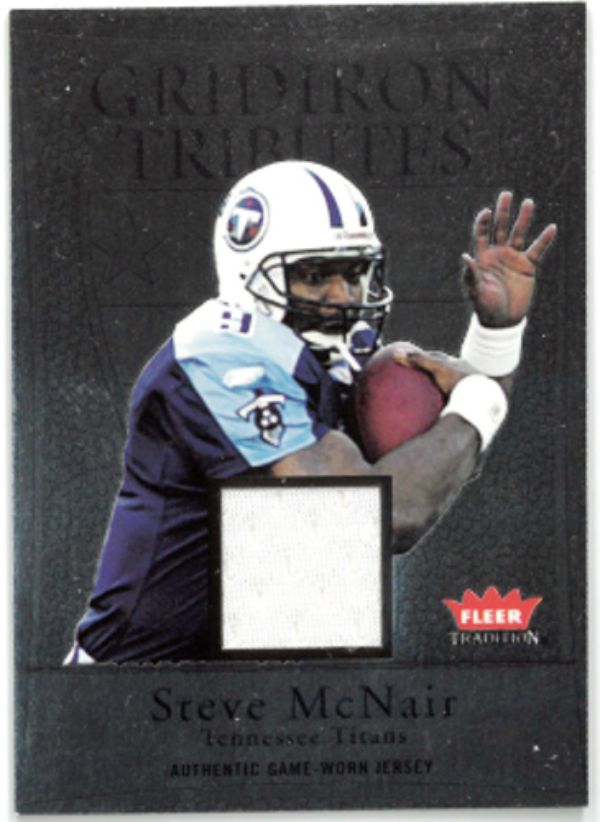 CTBL-033875 Steve McNair 2004 Fleer Tradition Authentic Game Worn Jersey No. GT-SM Tennessee Titans & Gridiron Tributes Football Card
