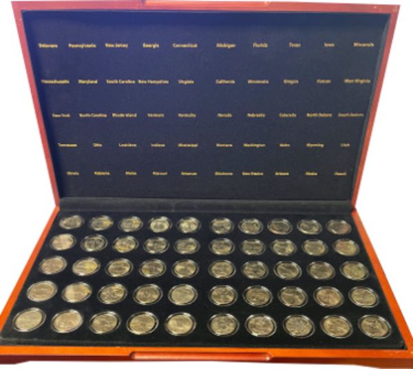Picture of RDB Holdings & Consulting CTBL-033885 1999-2008 State Quarter Set PD Mint Uncirculated Wooden Case - 50 Coins