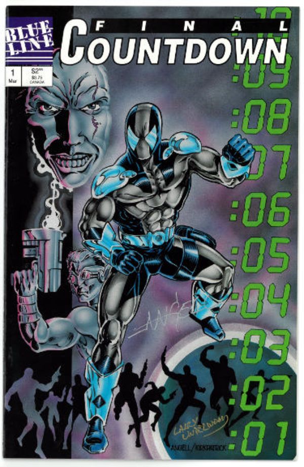 CTBL-033813 Chuck Angell & Larry Underwood Dual Signed 1994 Blue Line Final Countdown No. 1 Comic COA Autographed