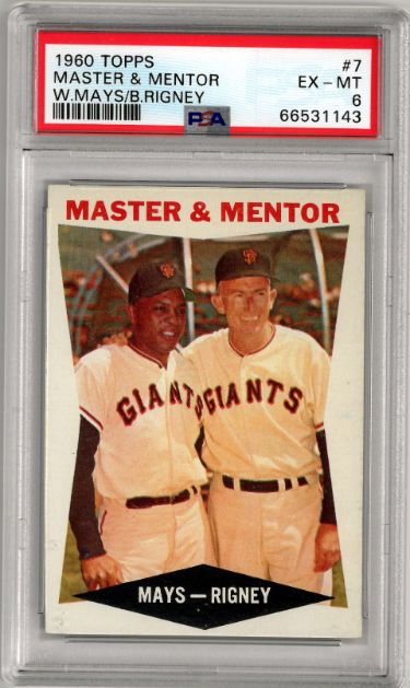 CTBL-034783 Willie Mays & Bill Rigney 1960 Topps Master & Mentor No. 7- PSA Graded 6 EX-MT San Francisco Giants Baseball Card