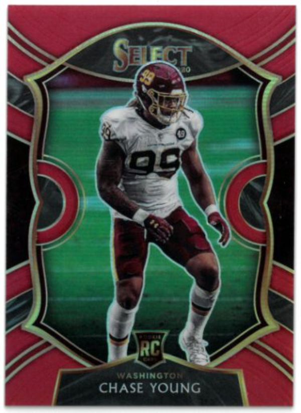 CTBL-034799 Chase Young 2020 Panini Select Concourse Prism Rookie RC No. 64- 7 & 99 Washington Commanders Football Card