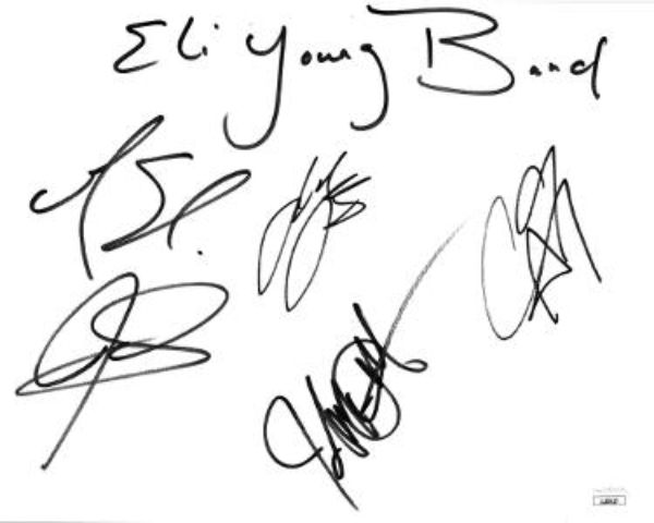 Picture of RDB Holdings & Consulting CTBL-031823 9 x 11.25 in. Eli Young Band Signed 5 Sigs- JSA- Mike Eli&#44; James Young&#44; Jon Jones & Chris Thompson Signature Card