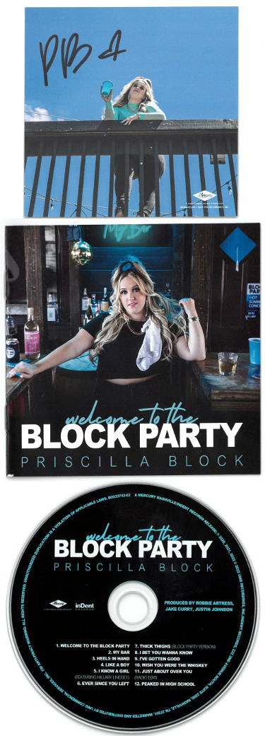 CTBL-033524 4 x 4 in. Priscilla Block Signed 2022 Welcome To The Block Party Art Card Insert Album Booklet, CD & Case COA Autographed Photo