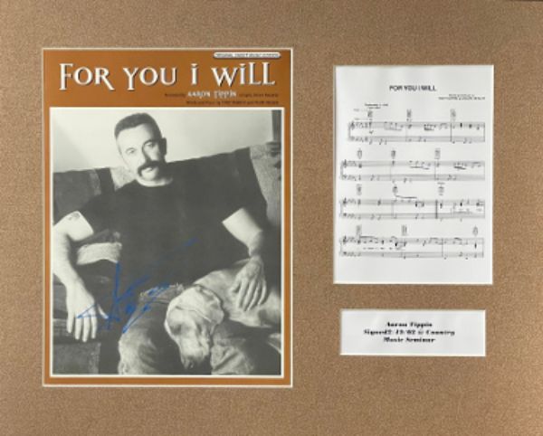 Picture of RDB Holdings & Consulting CTBL-033538 16 x 20 in. Aaron Tippin Signed 1998 for You I Will Original Sheet Music & Lyrics Custom Matted COA Music Autographed