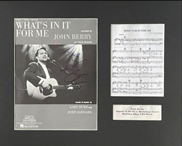 Picture of RDB Holdings & Consulting CTBL-033540 16 x 20 in. John Berry Signed Whats in It for Me Original Sheet Custom Matted COA Music Autographed