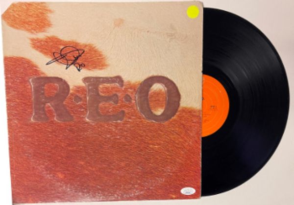 CTBL-034670 Kevin Cronin Signed REO Speedwagon 1976 R.E.O. Record & LP- JSA-AC92442 Album