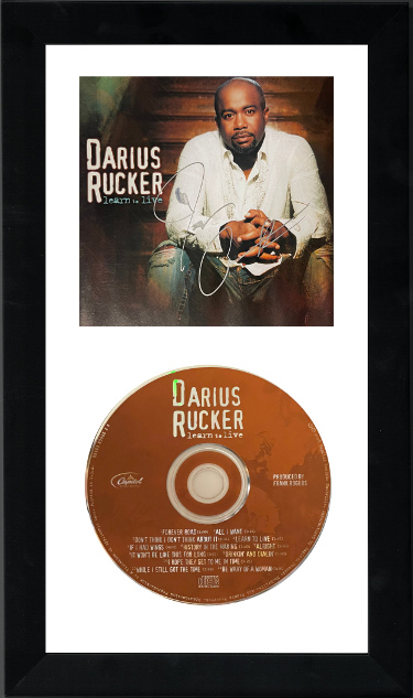 CTBL-F32305 6.5 x 12 in. Darius Rucker Signed 2008 Learn To Live Custom Framing Columbia Records Album Cover Booklet with CD