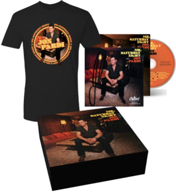 Picture of RDB Holdings & Consulting CTBL-J34360 4 x 4 in. Jon Pardi Signed 2022 Mr. Saturday Night Capitol Records JSA Art Card&#44; Album Cover Booklet & CD&#44; T-Shirt Box Set