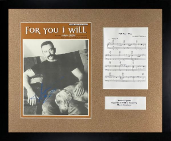 Picture of RDB Holdings & Consulting CTBL-f33538 22 x 18 in. Aaron Tippin Signed 1998 for You I Will Original Sheet Custom Framing -COA Music & Lyrics Music Autographed