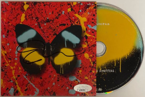 CTBL-j32007 Ed Sheeran Signed 2021 Overpass Graffiti Atlantic Records &UK CD Single Cover with CD - JSA