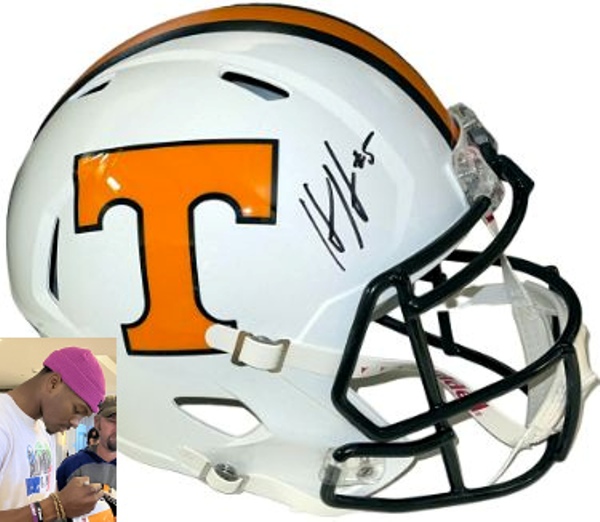 CTBL-034860 Hendon Hooker Signed Tennessee Volunteers Riddell Full Size Replica Speed Dark Mode Helmet No.5 - JSA Signature Debut