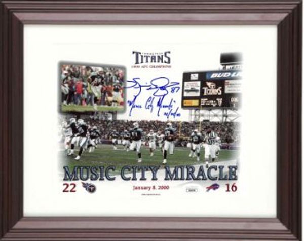 CTBL-mF25794 8 x 10 in. Music City Miracle Signed Tennessee Titans Photo - Custom Framing with Kevin Dyson Signature - JSA Witnessed -  RDB Holdings & Consulting, CTBL_mF25794