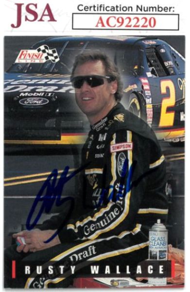 CTBL-034726 Rusty Wallace Signed 1995 Finish Line NASCAR Card - No.34 - JSA No.AC92220