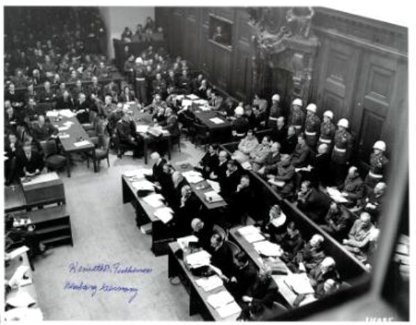 CTBL-034151 8.5 x 11 in. Kenneth B. Fulkerson Signed WWLL Nuremberg Trials & Germany Black & White Photo - COA
