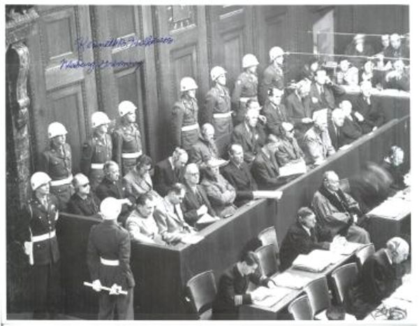 CTBL-034152 8.5 x 11 in. Kenneth B. Fulkerson Signed WWLL Nuremberg Trials & Germany Black & White Photo - COA