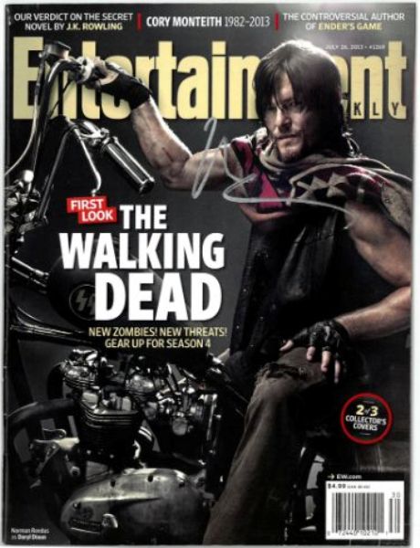CTBL-035002 Norman Reedus Signed 2013 Entertainment Weekly the Walking Dead Daryl Dixon Full Magazine - COA - No Label -  RDB Holdings & Consulting, CTBL_035002