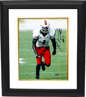 Picture of Athlon CTBL-BW4097 Roscoe Parrish Signed Miami Hurricanes 8 x 10 Photo Custom Framed