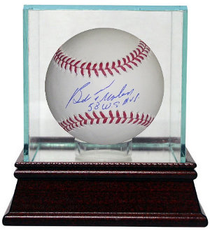 Picture of Athlon CTBL-G10092 Bob Turley Signed Official Major League Baseball 58 WS MVP with Glass Case