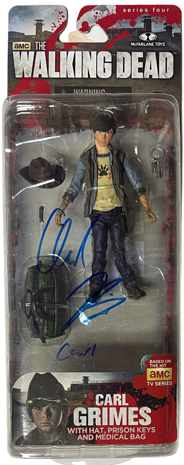CTBL-035102 5 in. Chandler Riggs Signed Carl Grimes the Walking Dead Mcfarlane Toys Figure - COA