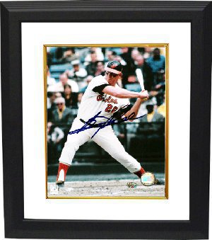 CTBL-BW3359 Boog Powell Signed Baltimore Orioles Photo Custom Framed - 8 x 10
