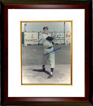 CTBL-MW12840 Hank Bauer Signed New York Yankees Color Photo Custom Framed - Deceased - 8 x 10