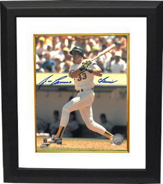 CTBL-BW15045 Jose Canseco Signed Oakland As Photo Custom Framed Chemist - 8 x 10