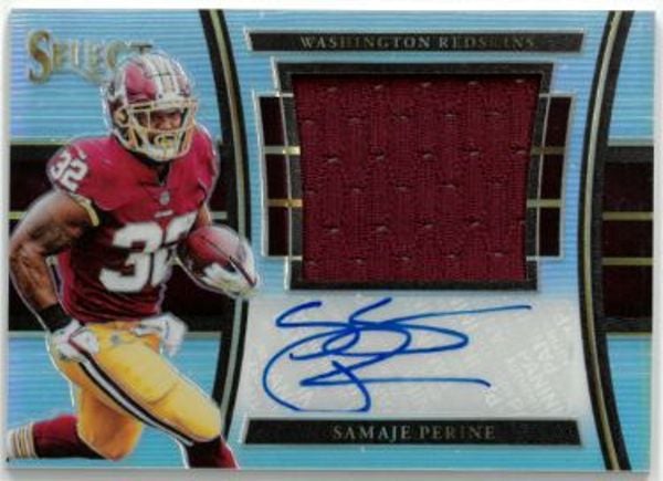 CTBL-035339 No.Jm-Sp 97- 99 Samaje Perine Signed 2017 Panini Select Auto & Patch Rookie Card
