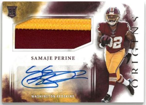 CTBL-035340 No.114 Samaje Perine Signed 2017 Panini Origins Auto & Patch Rookie Card