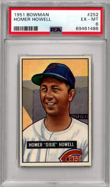 CTBL-035706 No.252-PSA Graded 6 EX-MT Homer Dixie Howell 1951 Bowman Baseball Card - Cincinnati Reds -  RDB Holdings & Consulting, CTBL_035706
