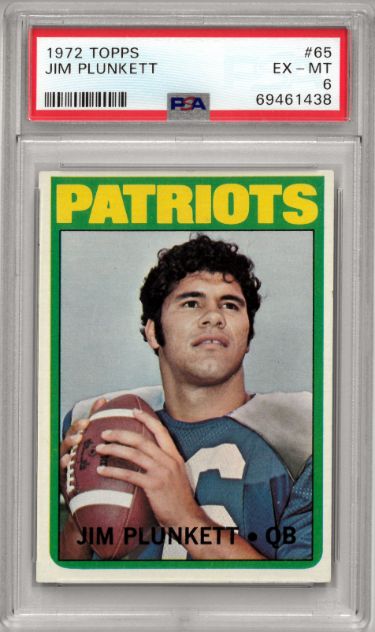 CTBL-035714 No.65-PSA Graded 6 EX-MT Jim Plunkett 1972 Topps Football Rookie Card - New England Patriots