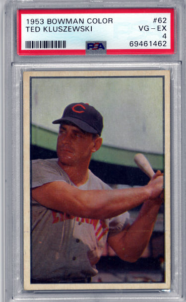 CTBL-035731 No.62-PSA Graded 4 VG-EX Ted Kluszewski 1953 Bowman Color Baseball Card - Cincinnati Reds