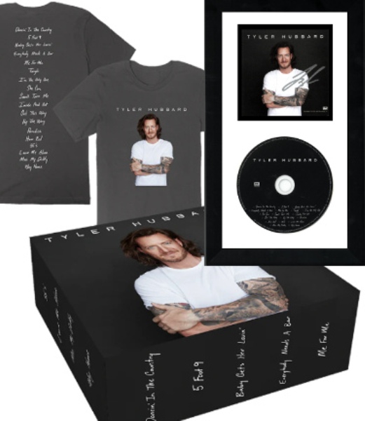 CTBL-F35437 4 x 4 in. Tyler Hubbard Signed 2023 Art Card Debut Album, Cd with Custom Framing & T-Shirt Box Set -  RDB Holdings & Consulting, CTBL_F35437