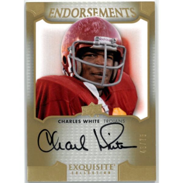 CTBL-035345 No.E-CW-49-75 USC Trojans & Heisman Charles White Signed 2011 Upper Deck Exquisite Auto Card