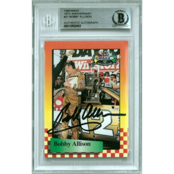 CTBL-035427 Bobby Allison Signed NASCAR 1998 MAXX 10th Anniversary on Card, Auto No.21-Beckett BAS No.00012552452