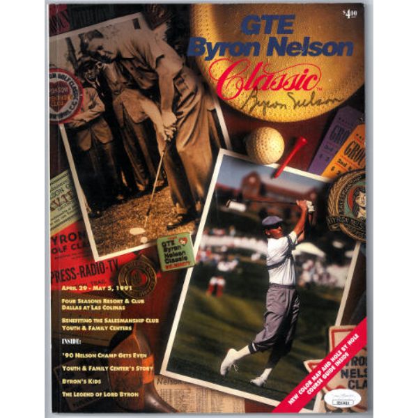 CTBL-035541 JSA No.EE63416 Byron Nelson Signed 1991 GTE Byron Nelson Golf Classic Program