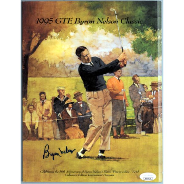 CTBL-035318 JSA No.EE63422 Byron Nelson Signed 1995 GTE Byron Nelson Golf Classic Program