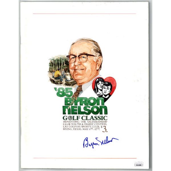 CTBL-35542A JSA No.EE63399 Byron Nelson Signed 1985 Byron Nelson Golf Classic Program