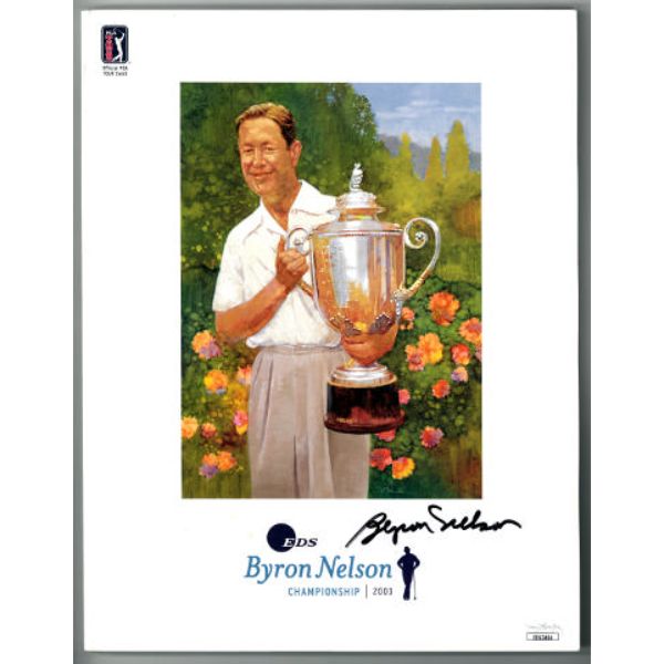 CTBL-35543A JSA No.EE63404 Byron Nelson Signed 2003 EDS Byron Nelson Golf Championship PGA Tour Program