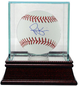 Picture of Athlon CTBL-GC6229a Scott Kazmir Signed Rawlings Official Major League Baseball with Glass Case - Oakland Athletics