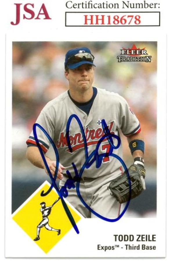 CTBL-036113 Todd Zeile Signed 2003 Fleer Tradition Baseball on Card - Auto No.U91 - JSA No.HH18678 - St. Louis Cardinals