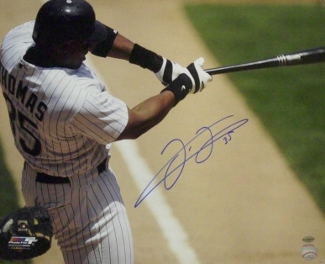 Picture of Athlon CTBL-014020 Frank Thomas Signed Chicago Sox Color Photo Batting Horizontal - Hall of Fame 2014 - White - 16 x 20