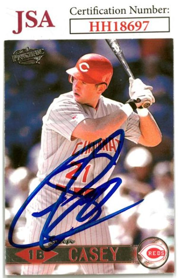 CTBL-036131 Sean Casey Signed 1999 Pacific Baseball on Card - Auto No.111 - JSA No.HH18697 - Cincinnati Reds