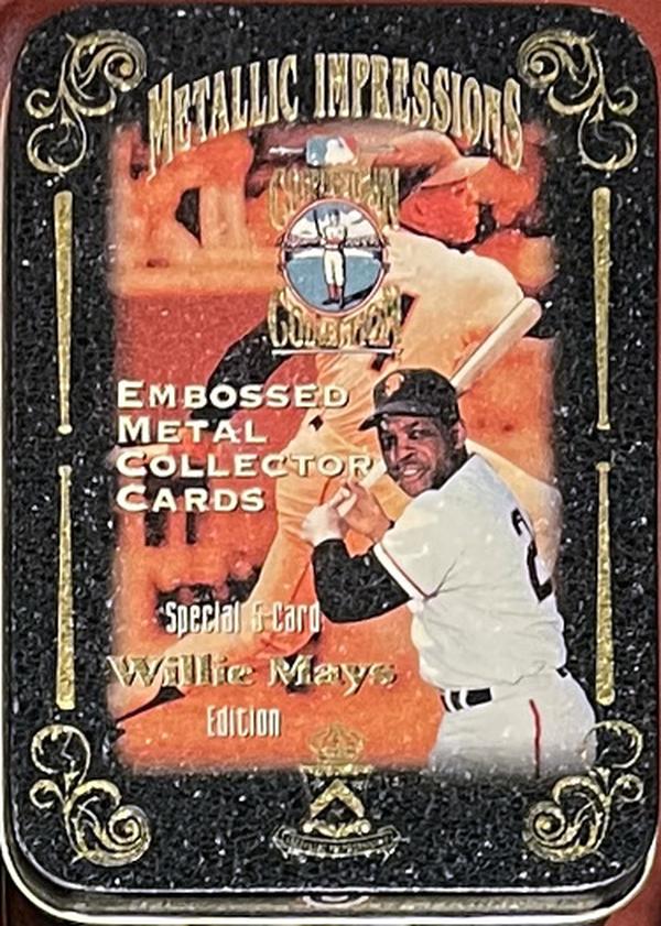 CTBL-036137 Willie Mays Classic 1995 Embossed Metallic Impressions Collector Cards - Factory Sealed with Tin - Cooperstown, Set of 5