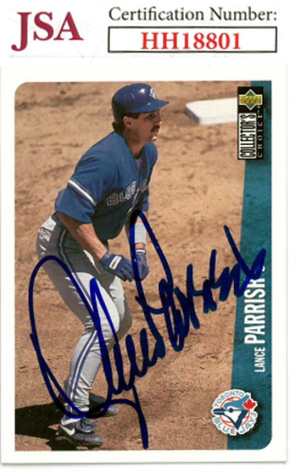 CTBL-036151 Lance Parrish Signed 1995 Upper Deck Collectors Choice Baseball on Card - Auto No.349 - JSA No.HH18801 - Toronto Blue Jays