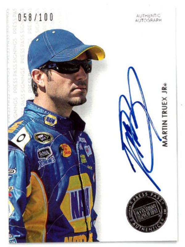 CTBL-035942 Martin Treux, Jr. Signed 2013 Press Pass Authentics NASCAR on Card with Auto 058-100 Napa Auto Parts