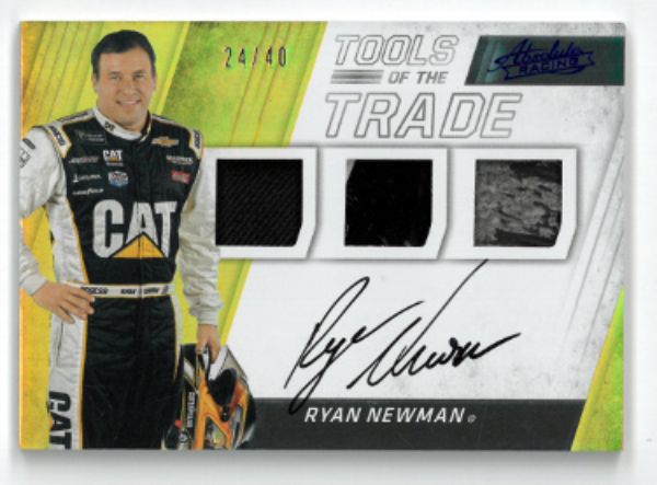 CTBL-035977 Ryan Newman Signed 2017 Panini Absolute Tools of The Trade Triple Race Worn Relic NASCAR on Card with Auto-No.Ttts-Rn-24-40 -  RDB Holdings & Consulting, CTBL_035977